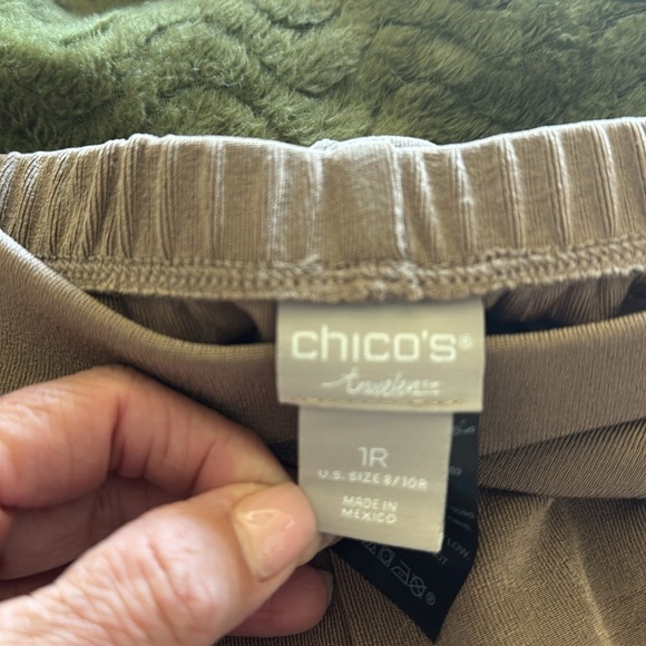 Chico's Travelers Pull On Pants Womens 1 8/10R Slinky Knit Cocoa Brown straight - Picture 4 of 11